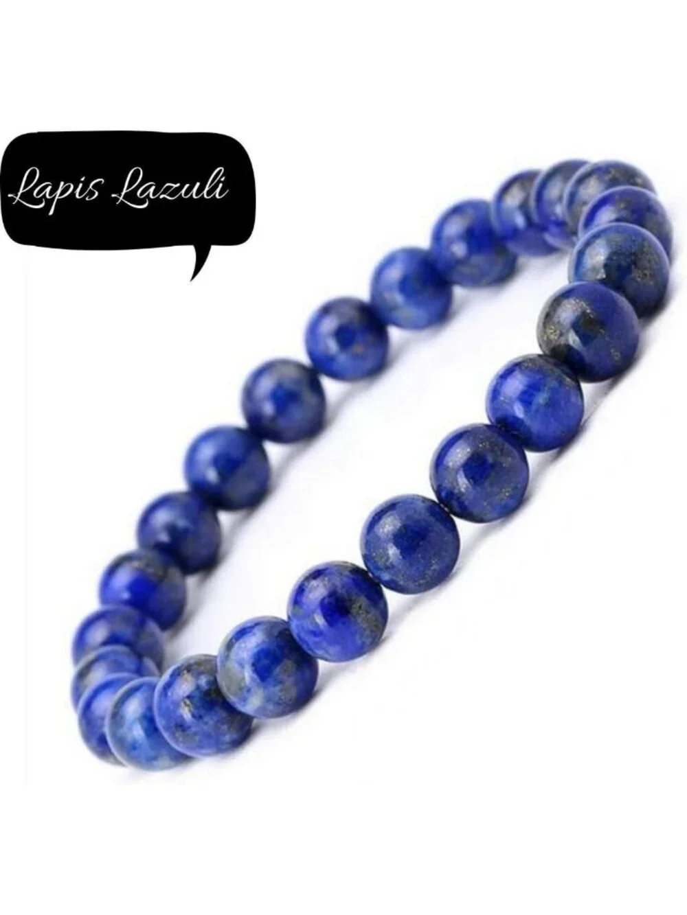 Handmade Crystal Agate & Lapis Lazuli Bead Stretch Bracelet - Gemstone